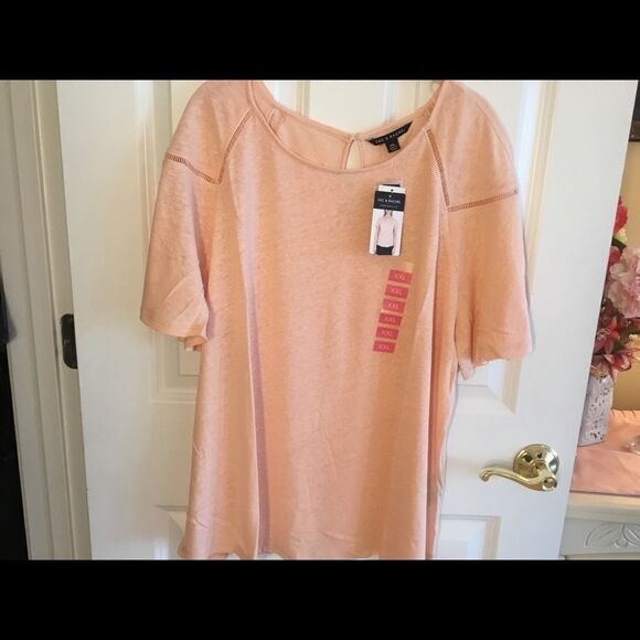 NWT Zac & Rachel Peach Knit Top SZ XXL - Picture 2 of 11
